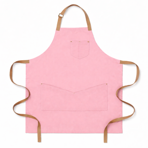 Tablier sans manches en toile de lin et coton imperméable avec logo personnalisé pour chefs de cuisine et restaurants, poches tendance - Product Image 3