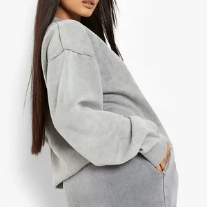 Producto de ropa deportiva, ropa de calle informal, figuras de hombros caídos, sudaderas con capucha transpirables ecológicas, Sudadera de punto para mujer - Product Image 2