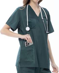 Uniformes médicos conjuntos algodón poliéster Jogger pantalones venta al por mayor Médicos Enfermeras Hospital Scrub trajes Unisex logotipo personalizado - Product Image 5