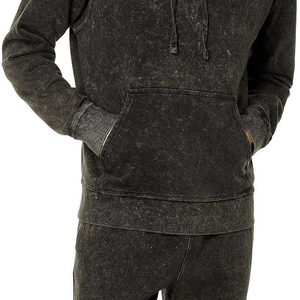 Survêtement pour homme tendance, imprimé délavé à l'acide, respirant, 100% coton, col à capuche, motif uni, plusieurs coloris, vente chaude - Product Image 6