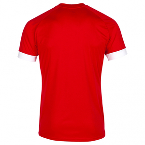 Vente en gros de t-shirts à manches courtes pour hommes motif personnalisé 100% coton biologique/polyester velours côtelé rouge sérigraphié design blanc vierge - Product Image 5