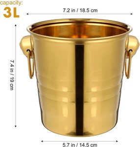 Cubos de hielo de Metal de acero inoxidable, cubo enfriador dorado, para champán, vino, bebidas, botellas, contenedor para fiesta en casa - Product Image 4