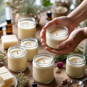 Vela Aromática de Cera de Soja Natural en Frasco de Vidrio Transparente, Hecha a Mano, para Aliviar el Estrés, Decoración del Hogar, Sin Humo, de Larga Duración, Calidad Premium - Product Image 1