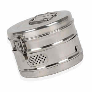 Bandeja de autoclave de acero resistente de etiqueta privada, tambor de vendaje de esterilización Manual para instrumentos quirúrgicos, instrumento médico básico - Product Image 3