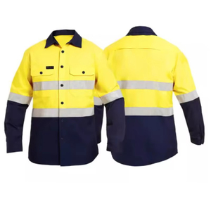 Camisa DE SEGURIDAD reflectante de visibilidad fluorescente de alta calidad, ropa de trabajo de manga larga de alta visibilidad, uniforme de trabajo de construcción de secado rápido - Product Image 5