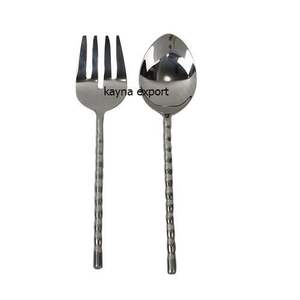 Ensemble de couverts de designer créatifs uniques, manche fantaisie, argenté, miroir, moderne, restaurant, service de nourriture, cuillères en acier inoxydable - Product Image 5