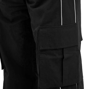 Moda Hip Hop Loose Fit Streetwear Pantalones Cordón Cintura elástica Flare Cargo Pantalones - Product Image 4