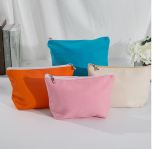 Bolsa de cosméticos de maquillaje de poliéster duradero Estuche cuadrado de moda con cremallera Logotipo personalizado para viajes-Bolsa de lona de algodón - Product Image 1
