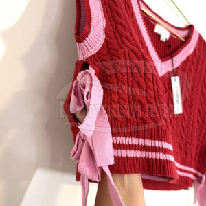 Haute qualité personnalisé femmes recadrée tricoté gilet mode vêtements femmes recadrée tricoté gilet - Product Image 4