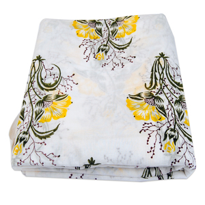 Best Selling Floral Block Printed Cotton Knitted <b>Fabric</b> Indian Handmade White Running Cloth Material for Dress Making Wholesale - Product Image 5