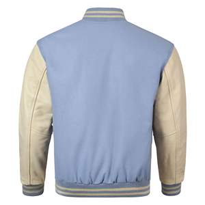 OEM Embroidery Patches Custom Men's Letterman Jacket Baseball Leather Street Plus Size CollegeBaseballjacket for men - Product Image 6