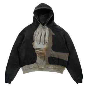 OEM Sun Faded Hoodie Sérigraphie Plaine Vierge Pull Sweatshirts Surdimensionné Détresse Vintage Acid Wash Hoodie - Product Image 3