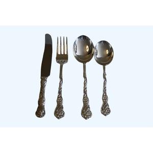 Cubiertos de acero inoxidable con acabado Chapado en Color plateado y mango de nuevo diseño, cubiertos aptos para lavavajillas para uso en fiestas en casa, Juego de 4 - Product Image 1