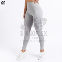 Ensemble de yoga pour femme avec logo frontal uni, taille haute, confortable, respirant, en Spandex/Nylon, idéal pour la gym