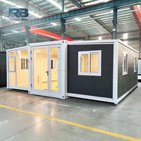 Maison préfabriquée extensible portable de 40 pieds, villa préfabriquée de luxe, 3 chambres, 2 salles de bain, cuisine, maison mobile, bureau