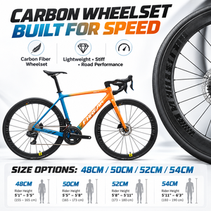 Bicicleta de Carreras Ligera de Carbono con Frenos de Disco Hidráulicos, Bicicleta de Carretera de 24 Velocidades para Entrenamiento y Ciclismo de Resistencia - Product Image 6