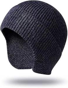 2025 Custom Logo Melange <b>Winter</b> Warm Short Brim <b>Cap</b> 3D Embroidery Design Earflap Beanie - Product Image 1