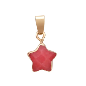 Pendentif sculpté en pierre de quartz rose vintage, pierre semi-précieuse, étoile de guérison, gravé, respectueux de l'environnement - Product Image 4