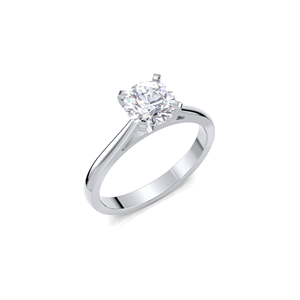 Bague de fiançailles solitaire en diamant rond brillant de 1,00 carat, sertie dans un monture cathédrale, en or jaune, blanc et rose 14 carats - Product Image 2