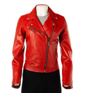 Nuevo estilo, chaqueta de cuero para mujer, chaqueta de Safari para mujer, chaqueta de cuero gruesa Vintage para motocicleta para mujer, acabado tejido - Product Image 5