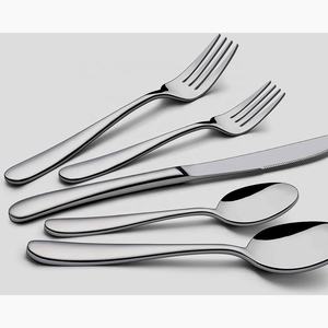 ชุดเครื่องใช้บนโต๊ะอาหารเครื่องเงินด้ามจับทำจากสเตนเลสสตีลเรียบง่ายใหม่ - Product Image 4