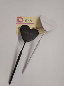 Pinzas de extensión de pestañas de acero inoxidable de alta calidad, espejo de pestañas personalizable, pestañas con revestimiento de Color en forma de corazón - Product Image 2