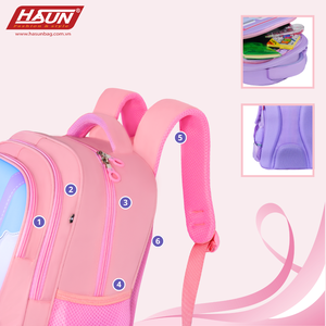 Durable Kids <b>School</b> <b>Bag</b> Zipper Closure Waterproof Polyester Bright Colors Multi Pocket Cute Customizable Design - Product Image 2