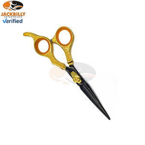Ciseaux de barbier professionnels en acier inoxydable japonais avec manche doré, pointe arrondie, pour la coupe de cheveux, fournitures de salon de coiffure - Product Image 3