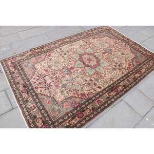 Alfombra Turca Vintage de 6.1x7.5 pies, Alfombra Roja Ikat - Product Image 3