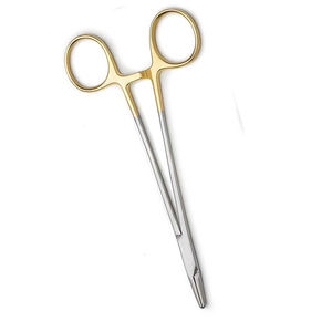 Portaagujas de madera Crile profesional 230 mm 9 \ "Fórceps quirúrgicos de carburo de tungsteno con salas laterales rectas Fuente de alimentación manual - Product Image 2