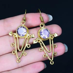 925 argent Sterling massif fait à la main pierres précieuses améthyste haute qualité boucles d'oreilles bijoux meilleur cadeau de mariage pour les filles 925 timbre bijoux - Product Image 2