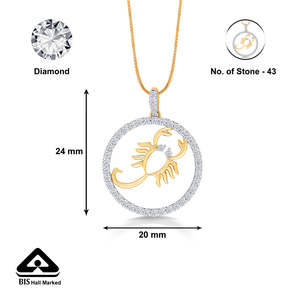 Colgante del Zodiaco Cáncer en Oro Rosa de 14k con Diamante y Perla - Product Image 5