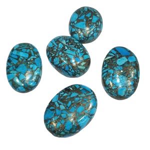 Piedra preciosa suelta de forma ovalada turquesa de cobre Natural de excelente calidad para la fabricación de joyas con tamaño personalizado - Product Image 1