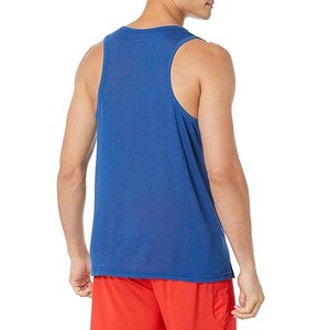 Couleur bleue sans manches vêtements pour hommes débardeurs grande taille haute rue Style Gym Fitness col rond été hommes débardeurs à vendre - Product Image 2