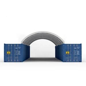 Abri métallique pour conteneur maritime 40 pieds, dôme pour conteneur de transport avec porte, abris et rangements - Product Image 1