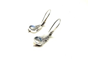 Boucles d'oreilles en argent style bohème faites à la main bijoux en argent sterling 925 pierre de lune boucles d'oreilles tendance bijoux pour femmes cadeau pour - Product Image 2