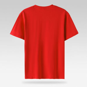 เสื้อยืดแขนสั้นผ้าฝ้าย100% โอเวอร์ไซส์ของผู้ชายแห้งเร็วและระบายอากาศได้ดีดีไซน์ไหล่ตก & พิมพ์ลายสีตัดกัน - Product Image 2