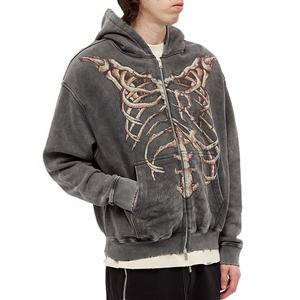 Venta al por mayor de alta calidad logotipo personalizado e impresión bordado ecológico impermeable hombres cremallera sudaderas con capucha poliéster/tela de algodón - Product Image 1