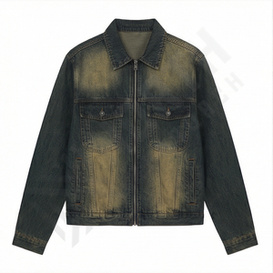 Chaqueta Vaquera para Hombre, Cuello Alto, Alta Demanda, Ropa Exterior Informal de Moda, Elegante, Duradera, Moderna, Ligera, Abrigo para Otoño, Invierno y Primavera - Product Image 1