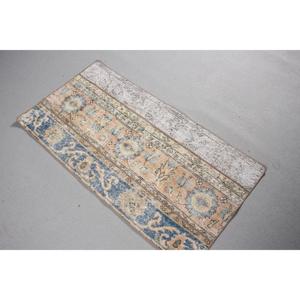 Alfombra Turca Vintage Pequeña de 2.1x4.1 pies, Alfombra Azul del Suroeste de Estados Unidos de Lana - Product Image 2