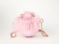 OMMiZ 2025-26 Sac de basket-ball rond de luxe pour femme, épaule croisée, haut rang, mode rose, Kuangmi fourrure, pochette de basket-ball, sac à main