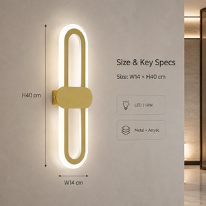 Modern Acrylic Led Wall <b>Light</b> 14W Metal Design For Indoor Home Hotel Bedroom Living Room <b>Corridor</b> With CCT Options - Product Image 3