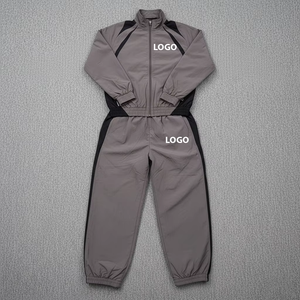 Conjunto Deportivo de 2 Piezas con Logotipo Personalizado, Chaqueta Cortavientos y Pantalones Deportivos Holgados, Estilo Patchwork - Product Image 5