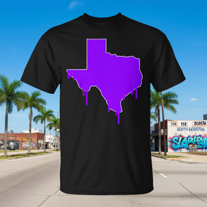 เสื้อยืด Texas State Drip สีม่วง South Houston TX 713 Slab Lean Screw - Product Image 3