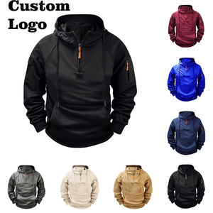 Custom men's jackets windproof Pullover Outdoor flexible Hoodie Half Zip Waterproof Pocket Anorak Running Jacket Stretch <b>Fabric</b> - Product Image 1