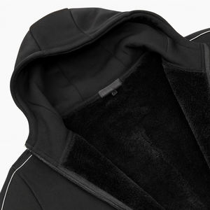 Sweat à capuche technique classique à fermeture éclair intégrale, doublé en polaire Sherpa épaisse, de qualité supérieure, vente en gros, hiver, polyester/coton, 2025 - Product Image 3