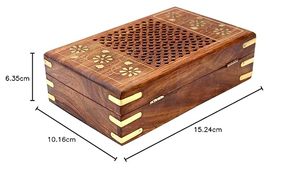 Petite boîte à bijoux en bois pour femmes faite à la main avec sculptures à la main Organisateur de bijoux élégant et présentoir d'articles cadeaux - Product Image 5