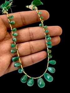 Cuentas de Esmeralda Zambiana en Forma de Lágrima, Piedras Preciosas Verdes Naturales para la Fabricación de Joyas, Diseño de Collares y Pendientes, Calidad de Exportación - Product Image 6