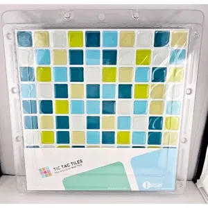 สีเขียวนกยูง10 "x 10" "ไม้ลอกผนังโมเสคแบบมีกาวในตัวผนังผนังกันน้ำกระเด็นผิวมันหนา5มม. สำหรับกระเบื้องปูพื้นภายใน - Product Image 1