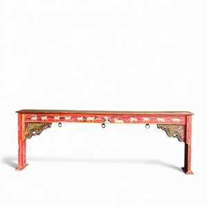 Mesa Consola de Madera Rústica Hecha a Mano con Espejo, Mueble para Sala de Estar, Decoración del Hogar o Uso en Hoteles - Product Image 4